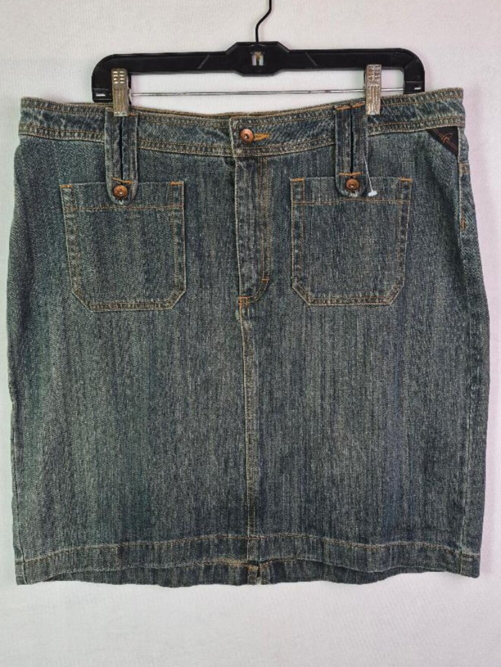 Riders Copper Collection Skirt Women's 15/16 Dark Denim Mini Slit Y2K Preppy